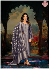 Noorani blue banarsi suit set with dupatta