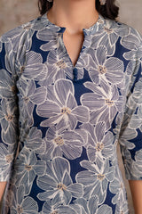 Zohra Black Bloom Cotton Suit Set