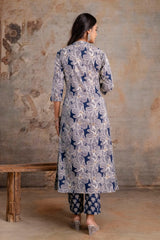 Zohra Black Bloom Cotton Suit Set