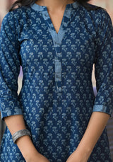 Merry black cotton suit set with mul cotton dupatta