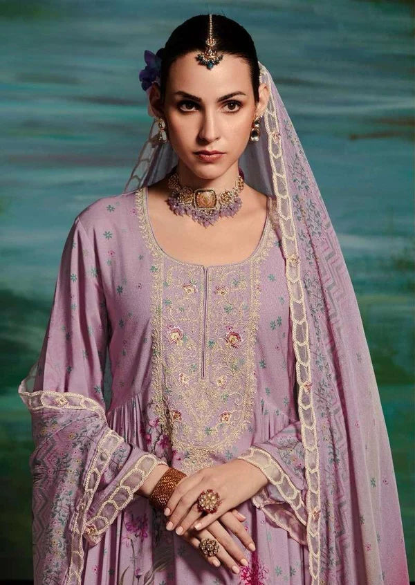 Midnight Mayuri suit set with embroidered Dupatta