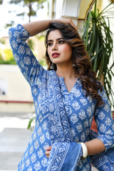 Classic Azure Floral Relaxed Fit Suit set