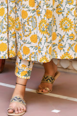 Summer Sunshine  Handblock Fabric (WIDTH 44 INCHES)