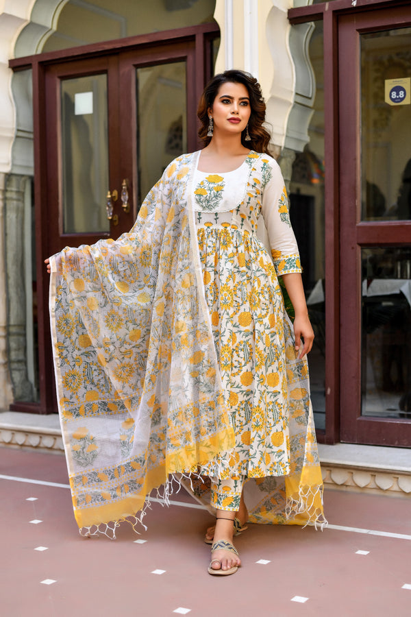 Summer Sunshine Kotadori Dupatta Suit set