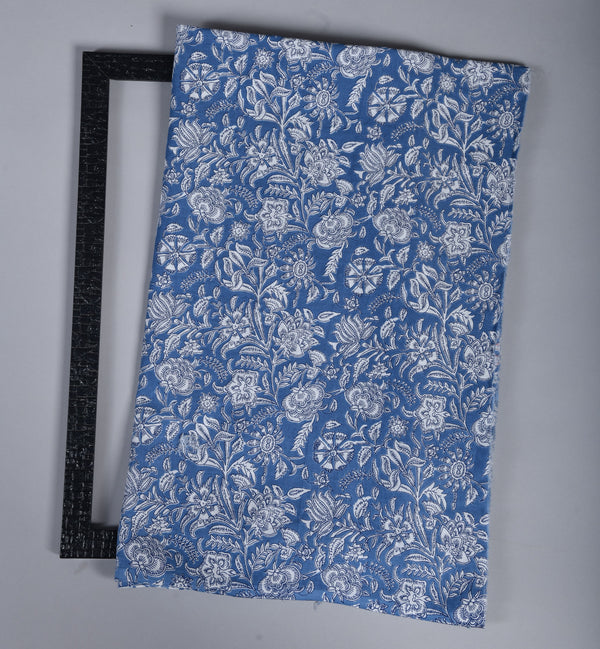 Azure Floral Fabric Cotton  (WIDTH 44 INCHES)