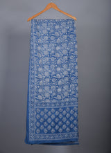 Azure Floral Cotton dupatta
