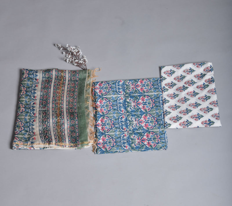 Royal Affairs Handblock Unstitched suit set