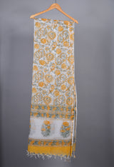 Summer Sunshine Floral Handblock Kotadori  Dupatta