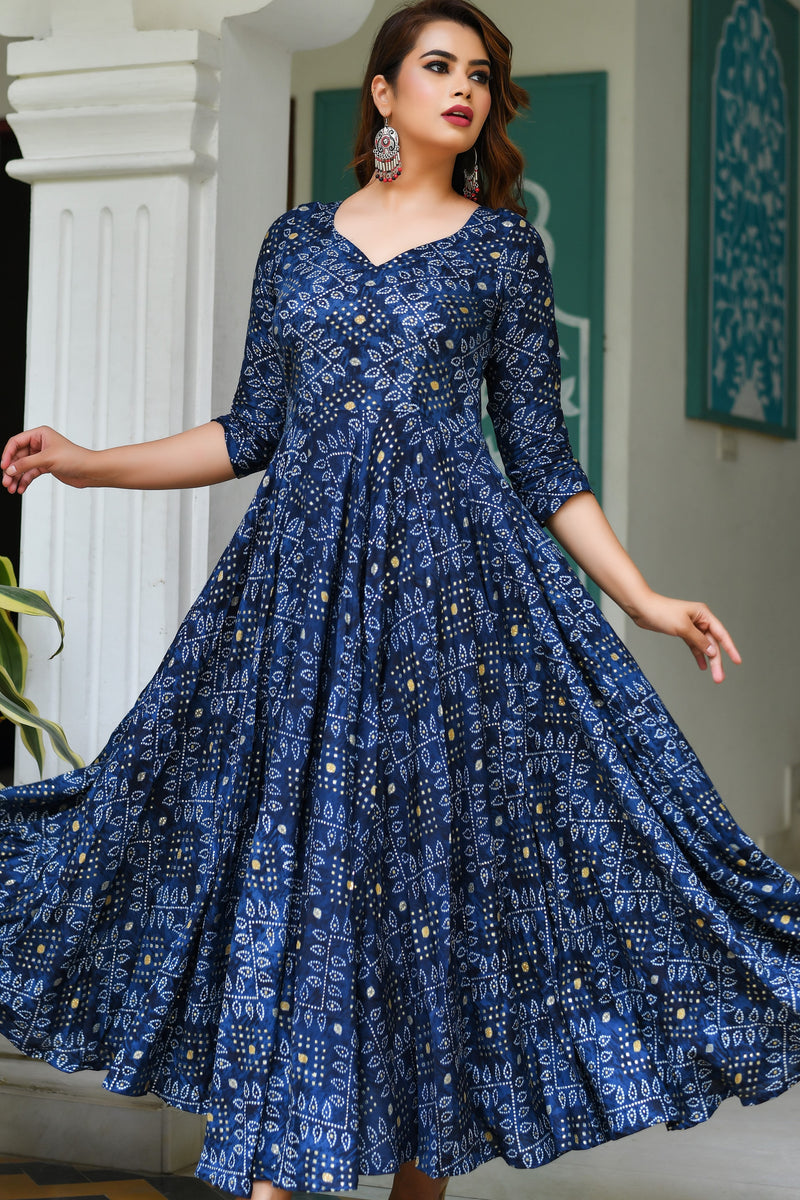 Royal Blue Bhandani Fabric (WIDTH 42 INCHES)