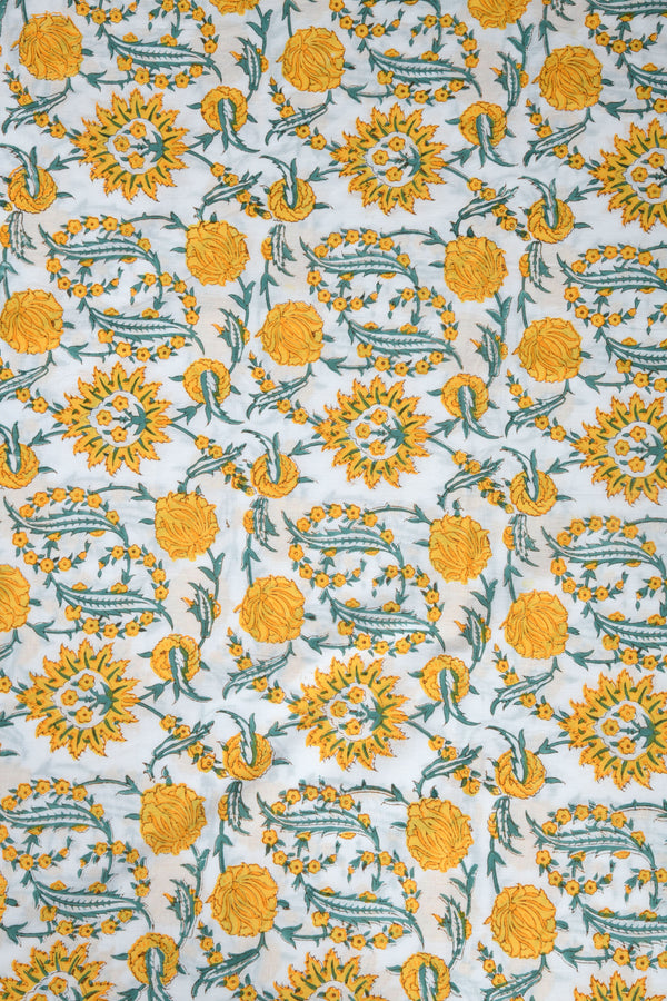 Summer Sunshine  Handblock Fabric (WIDTH 44 INCHES)