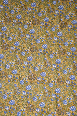 Mustard Treasure Mul Handblock Fabric (WIDTH 44 INCHES)