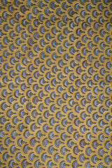 Mustard Treasure Mul Handblock Fabric (WIDTH 44 INCHES)