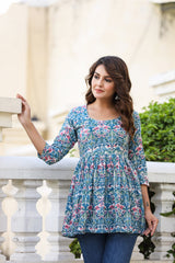 Royal Affair Handblock Short Kurta