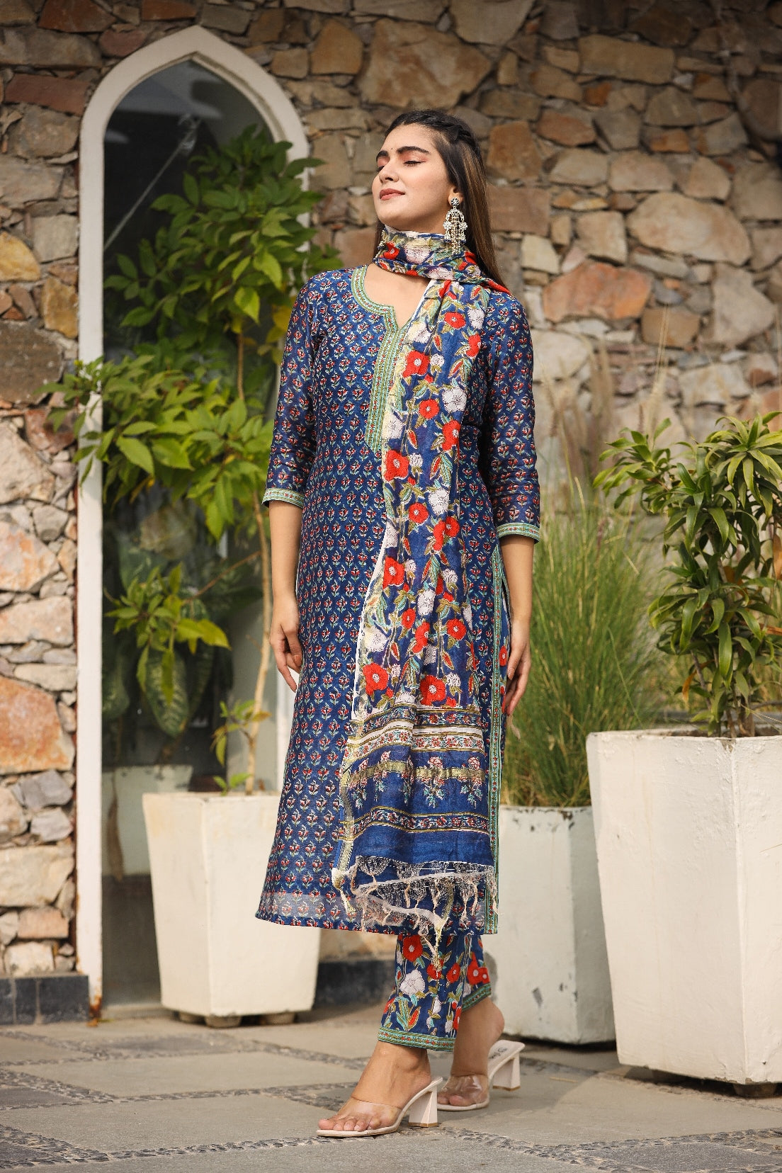 Shop Alia Straight Fit Chanderi Suit Set Online | Jaipuri Adaah