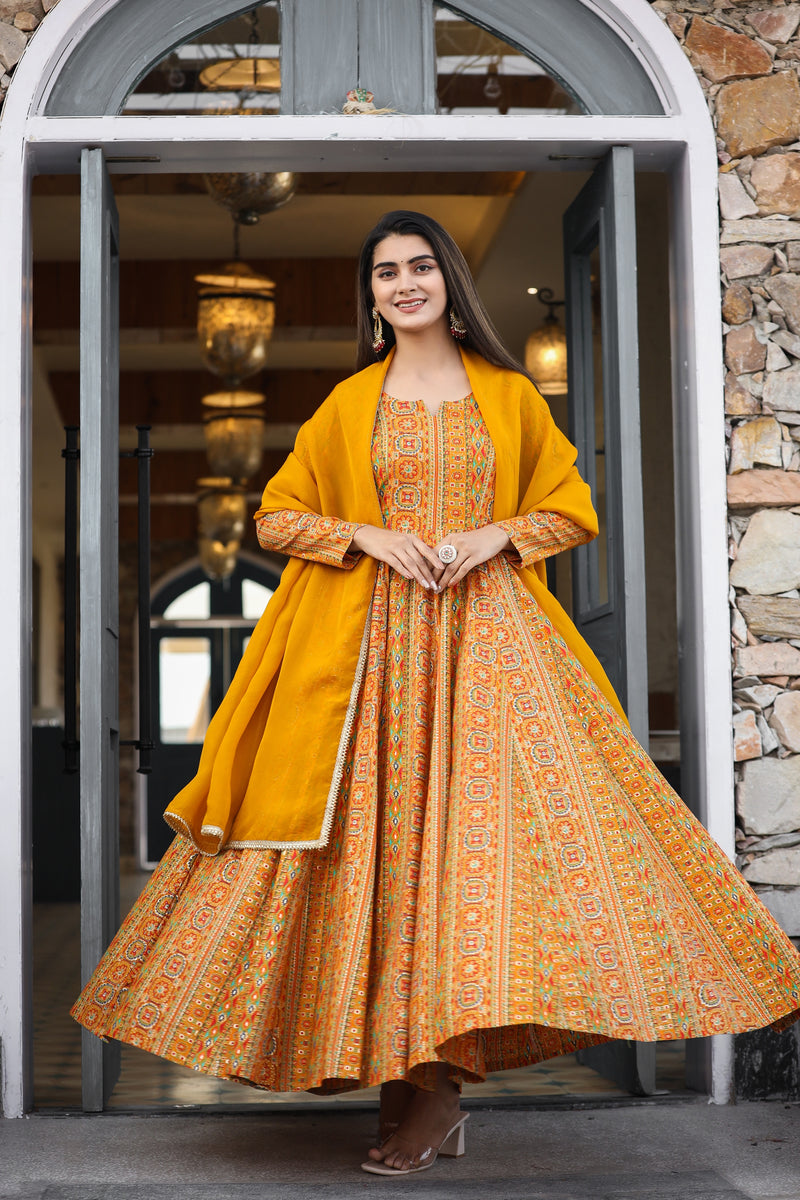 Saba anarkali dress with orgenza dupatta dress