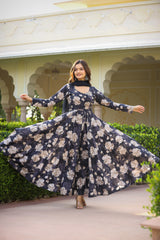 Black Diamond Long Chiffon Dupatta Dress