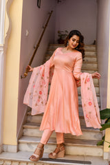 Basira Handpainted Silk Suit Set
