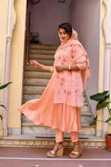 Basira Handpainted Silk Suit Set