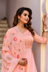 Basira Handpainted Silk Suit Set