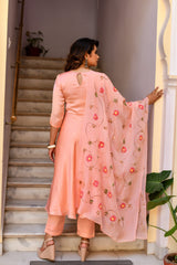 Basira Handpainted Silk Suit Set
