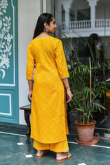 Amber White Embroidered Bandhani Suit Set