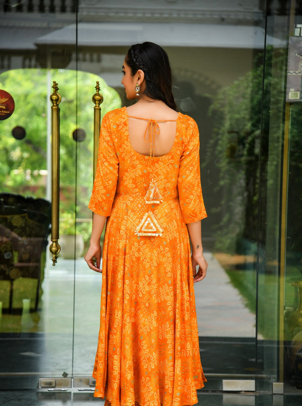 Orange Bandhani Kurta Only
