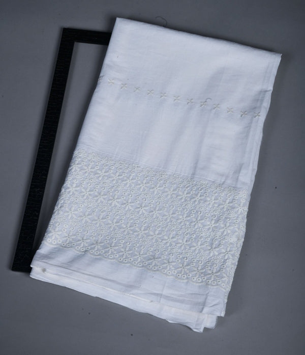 Embroidered White FABRIC (WIDTH 44 INCHES)