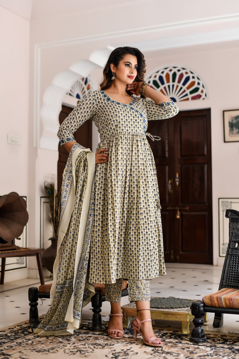 Angrakha Style Cotton Party Wear Suit