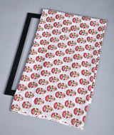 White and Red Handblock Fabric (WIDTH 42 INCHES)