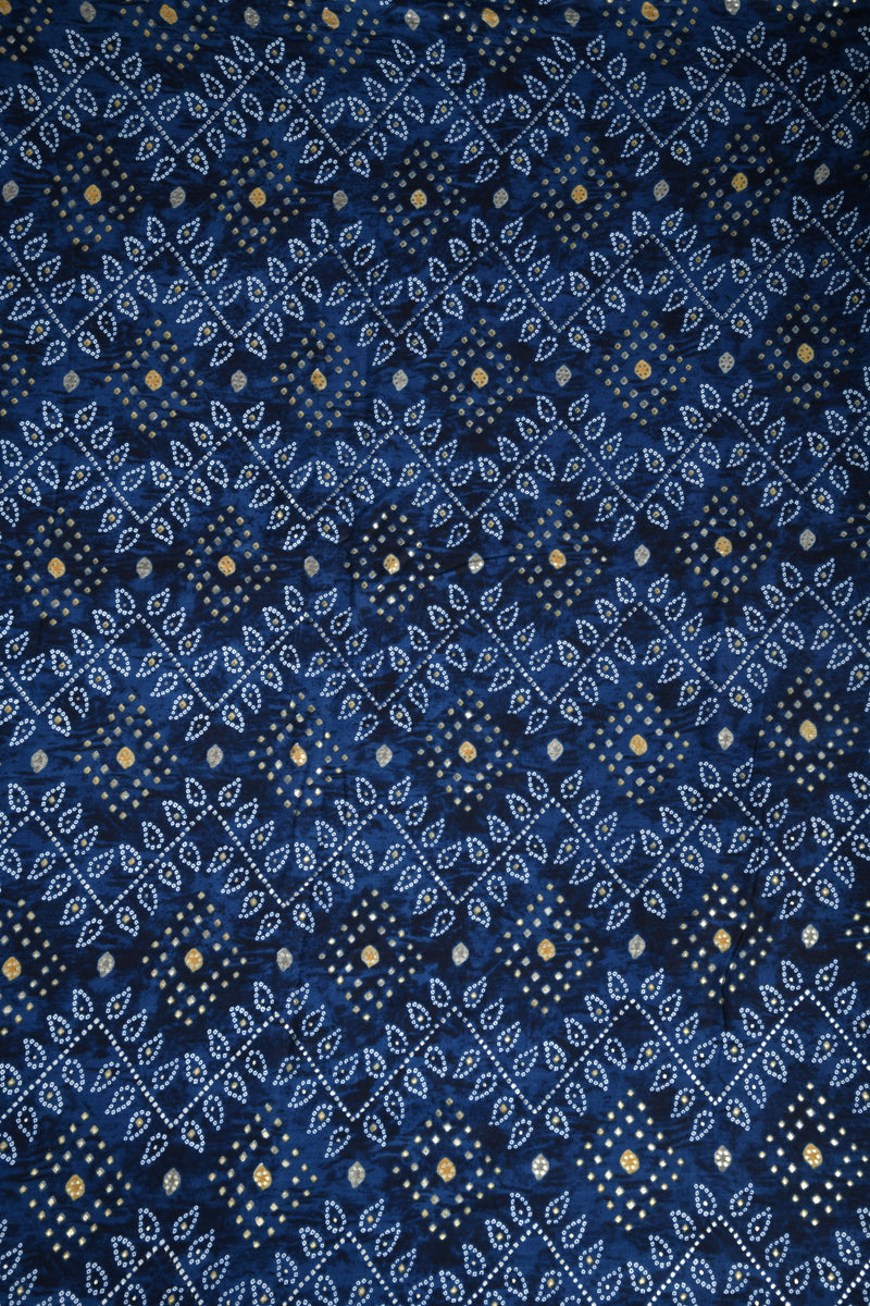 Royal Blue Bhandani Fabric (WIDTH 44 INCHES)