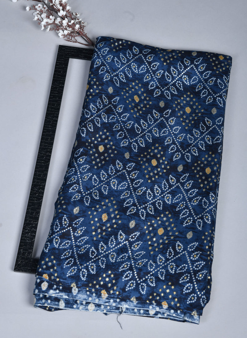 Royal Blue Bhandani Fabric (WIDTH 42 INCHES)