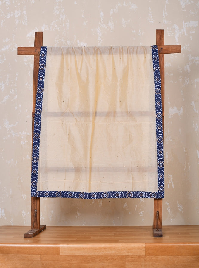 Navy Blue Bandhej Border Chanderi Dupatta