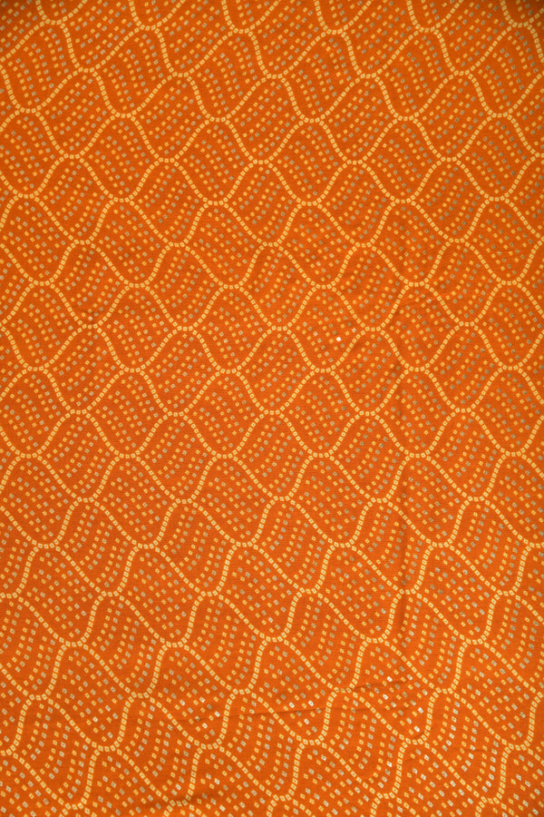 Orange Bandhani Fabric (WIDTH 44 INCHES)