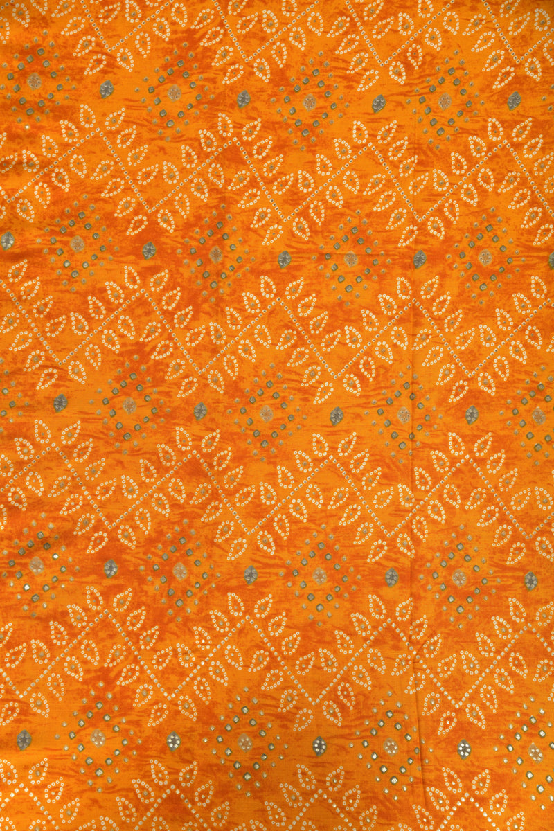 Orange Bandhani Fabric (WIDTH 44 INCHES)