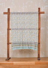 Jaal White Floral Handblock Printed Chanderi Dupatta