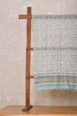 Jaal White Floral Handblock Printed Chanderi Dupatta