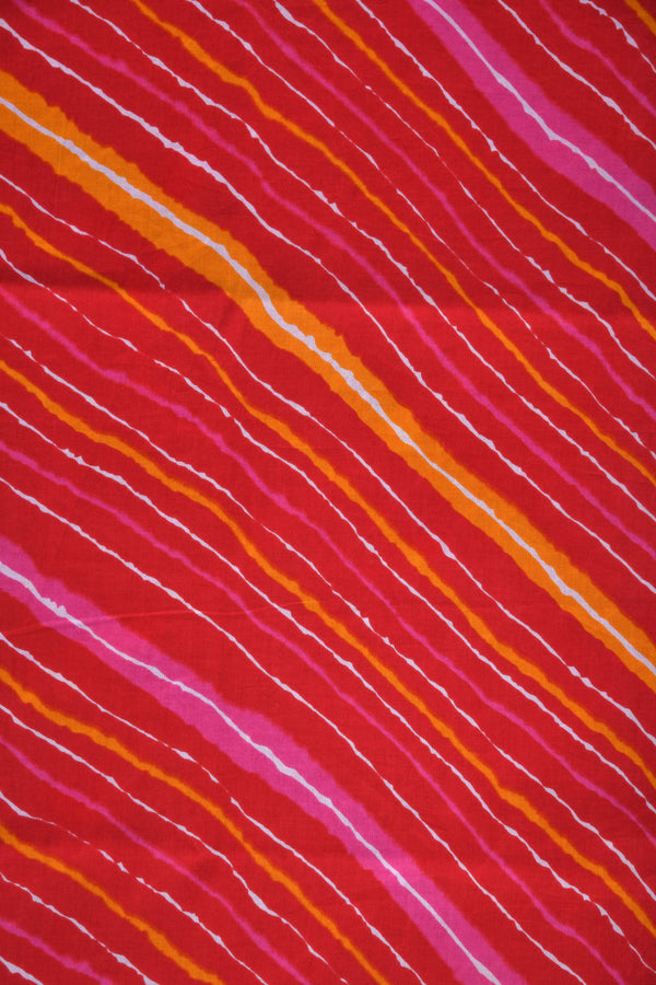 Red Lehriya FABRIC (WIDTH 44 INCHES)