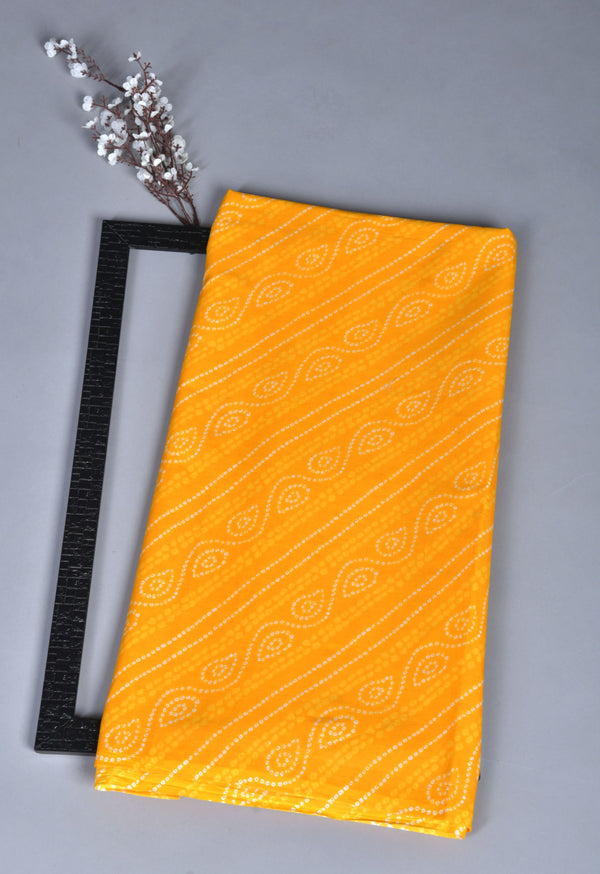 Yellow Bhandani FABRIC (WIDTH 44 INCHES)