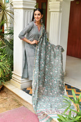Sage Green Handblock Printed Suit Set
