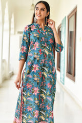 Multicolored Floral Handblock Fabric (WIDTH 44 INCHES)