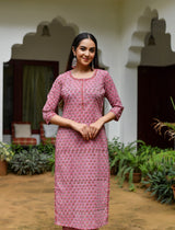 Gulabi Ethnic Handblock Printed Kurta Only