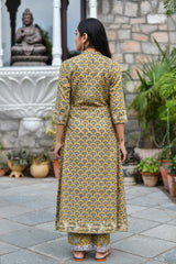 Mustard Clay Handblock Suit Set