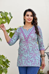 Casual V Neck Detail Short kurta