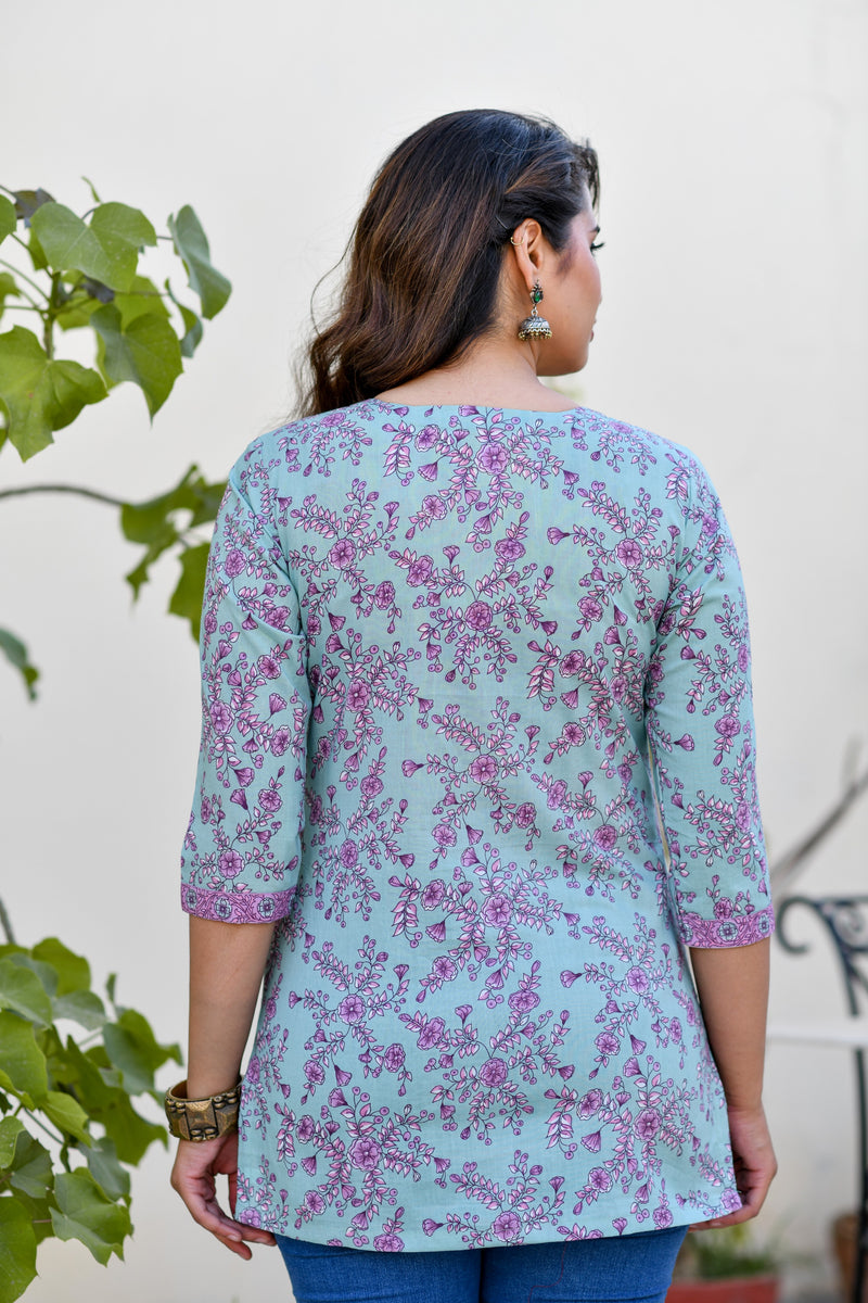 Casual V Neck Detail Short kurta