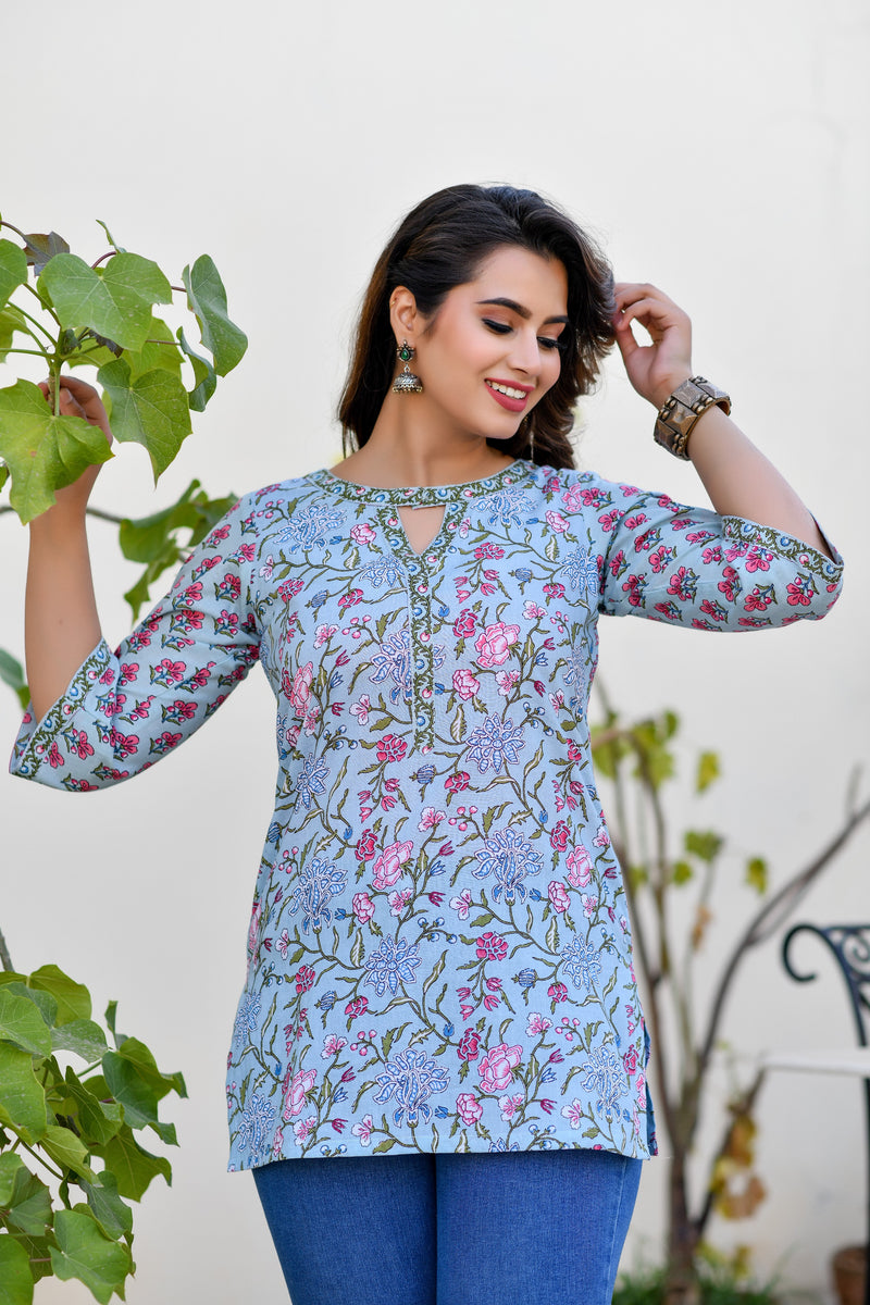 Sky Garden Cotton Short Kurta