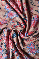 BEAUTIFUL GATHER FLORAL HANDBLOCK PRINT COTTON FABRIC (WIDTH 42 INCHES)