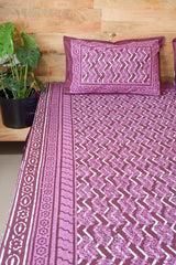 Lush Lavender Pure cotton Queen size bedsheet with pillow covers