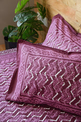 Lush Lavender Pure cotton Queen size bedsheet with pillow covers