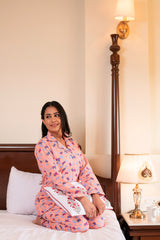 A Gleaming Shade Of Pink Cotton Night Suit