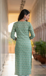 A Full Of Intricately Printed Gota work Cotton Kurta And Palazzo Only